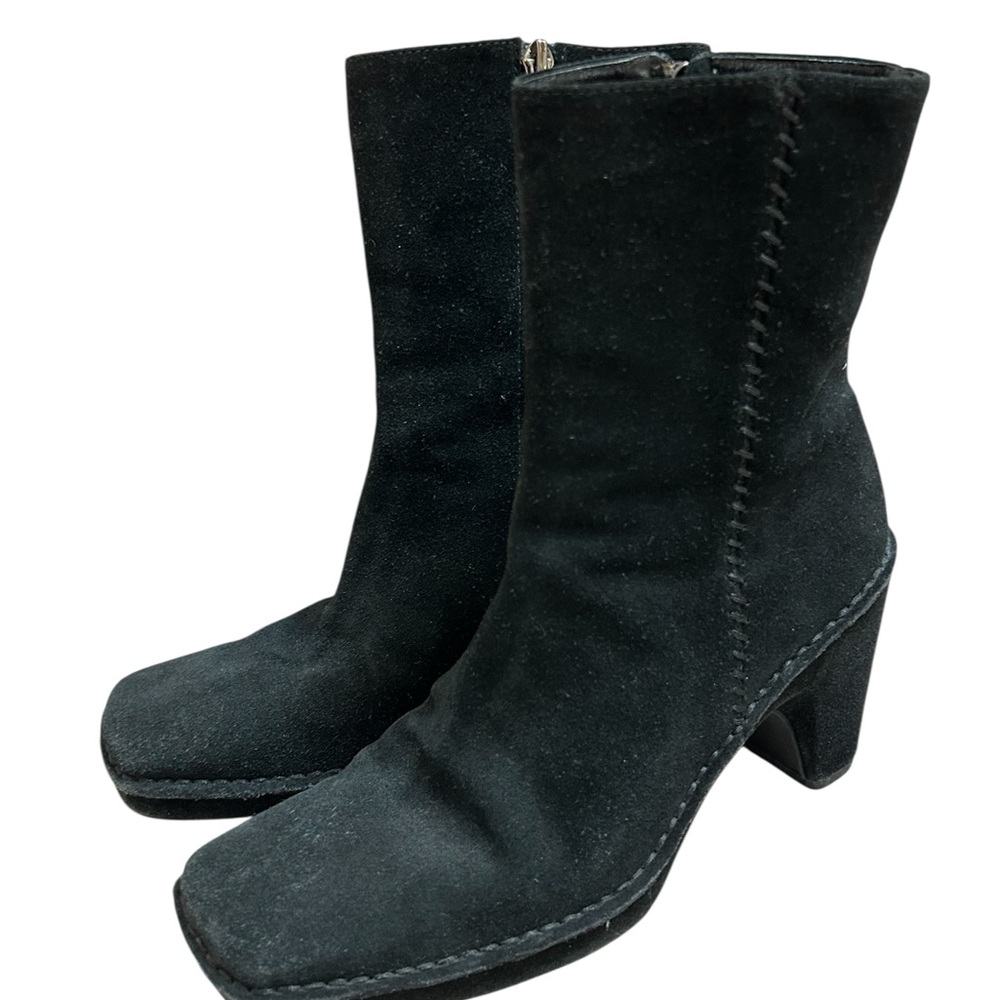 Linea Paolo Black Heeled Suede Boots